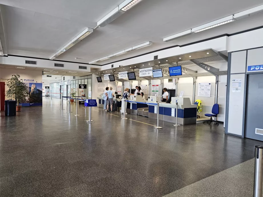 Check-in counters at Foggia Airport