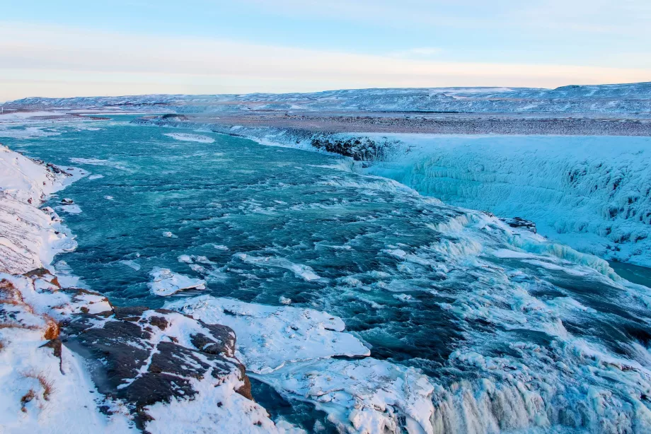 Gullfoss през зимата