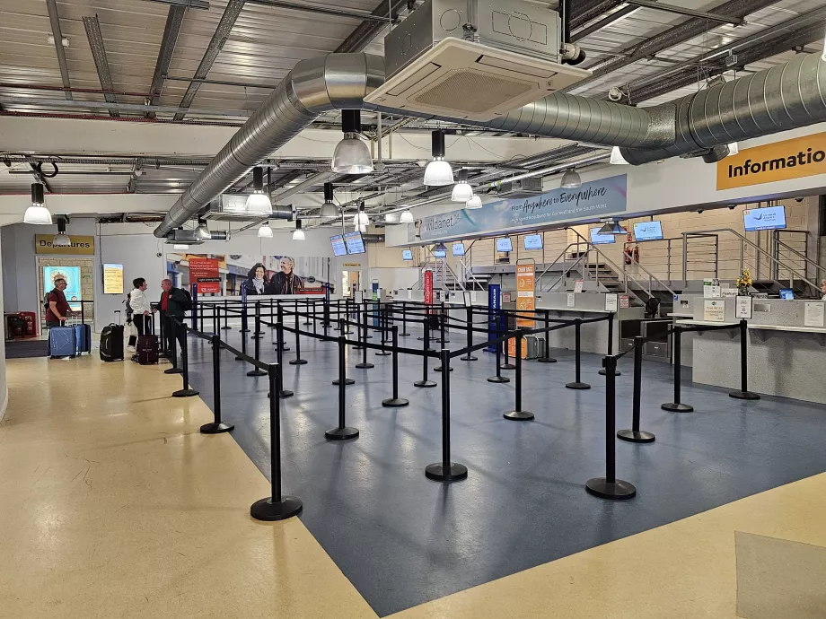 Check-in hall, NQY Airport