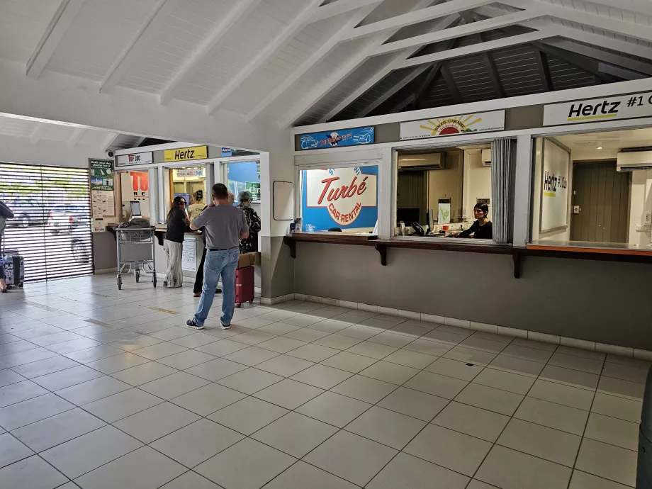 Car rental counters, arrivals hall